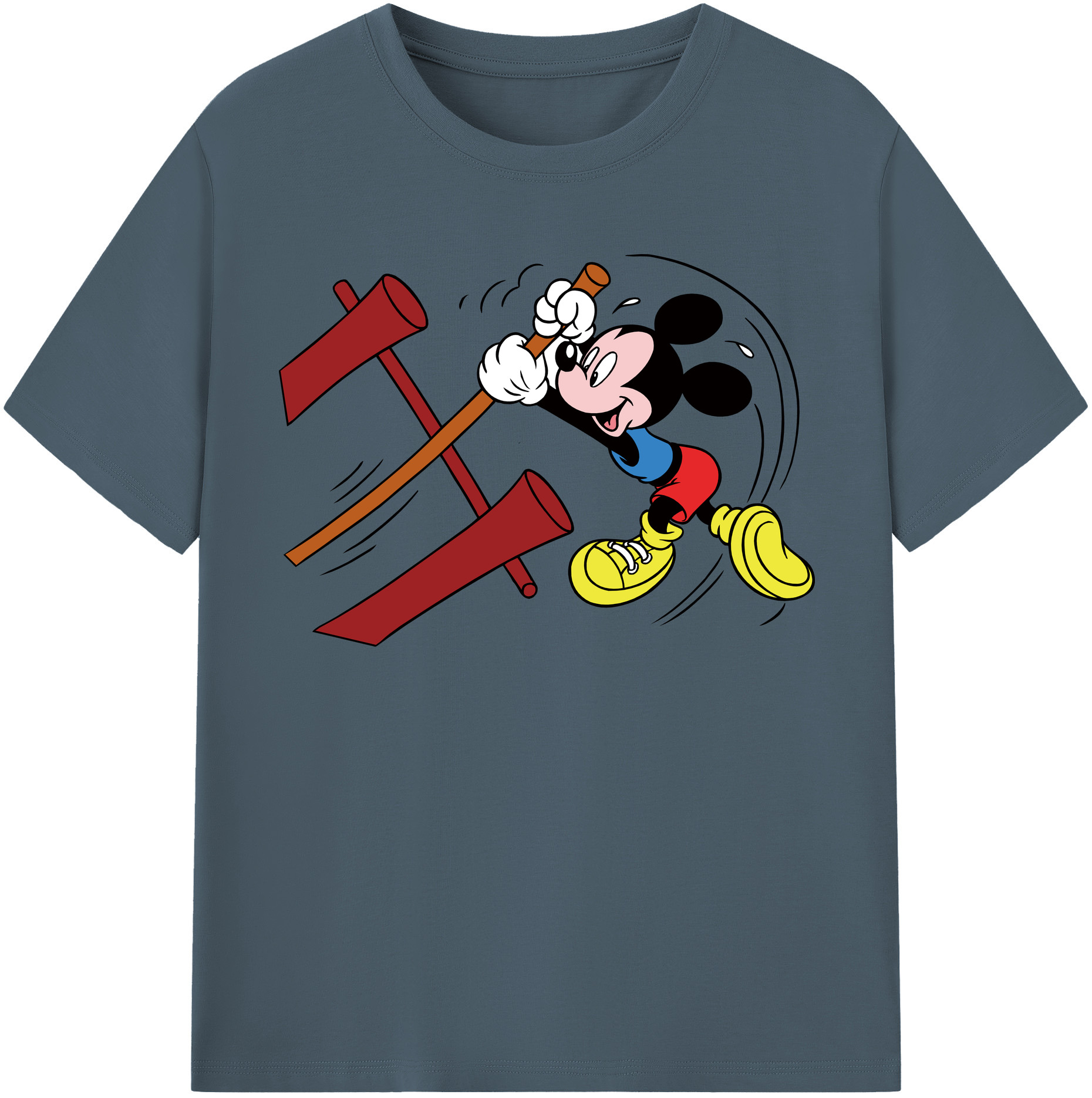 （画像用） ミッキーマウス Mickey Mouse 綿100％半袖Tシャツ（フロントプリント）
